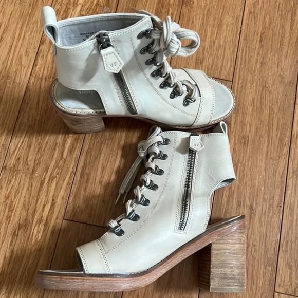 Vintage Foundry Co. Odette Boot Open Toe Lace-up Booties Sandals in Bone-Sz 8.5 - Picture 5 of 7